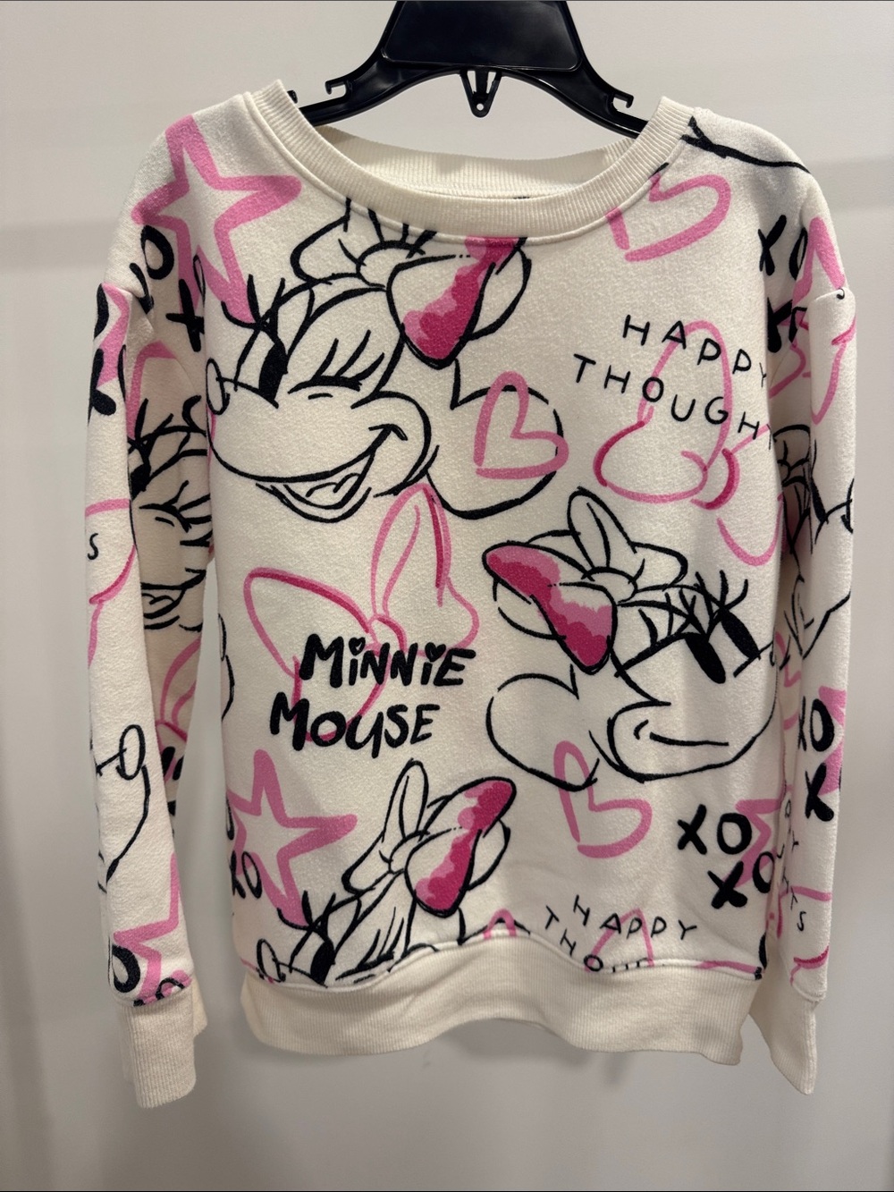 jumping beans White Sweatshirt with Pink Minnie Mouse Accents